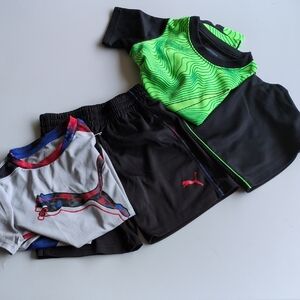 Puma Green and Black Rashguard Swimwear